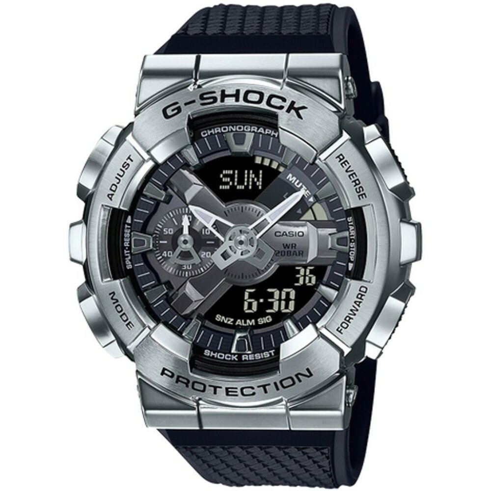 Casio G-SHOCK GM110-1A Stainless Steel Black Rubber Strap.